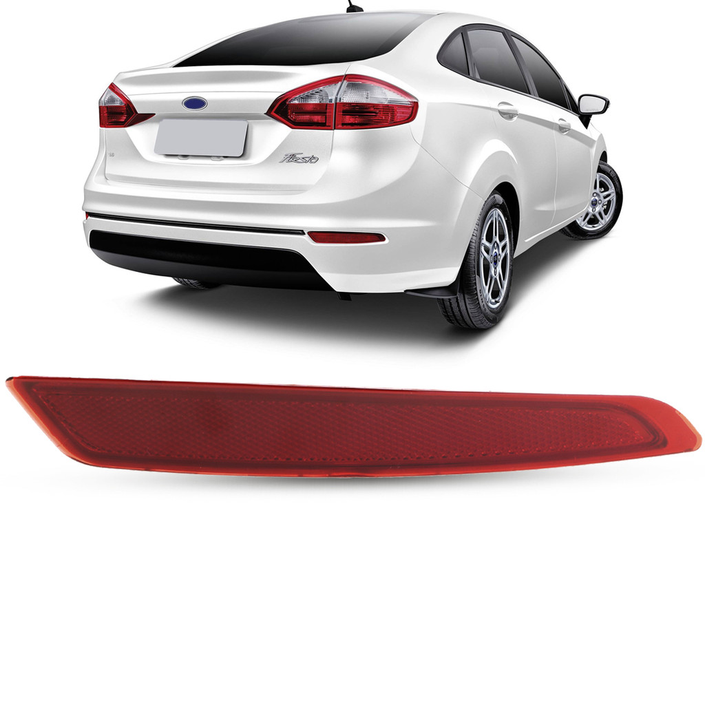 Refletor Lanterna Olho de Gato Para-Choque Traseiro Ford New Fiesta Sedan 2013 2014 2015 2016 2017