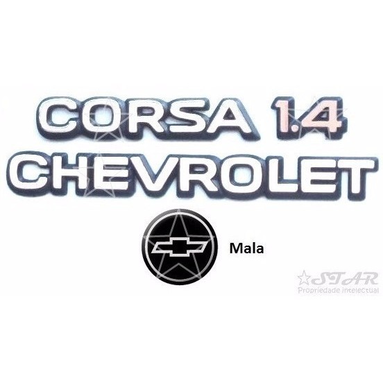 Emblemas Símbolos Chevrolet Corsa 1.4 + Logotipo Traseiro - 1994 À 1996