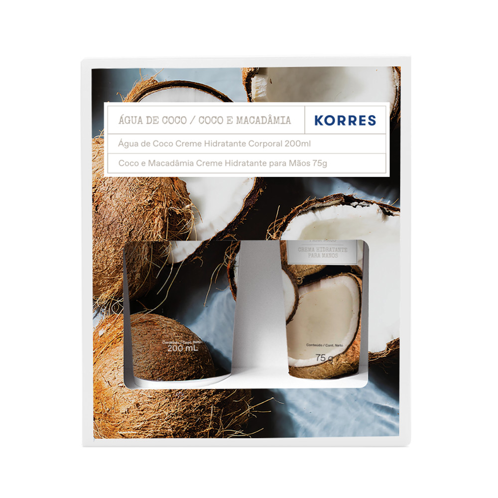 Kit Korres Creme Água de Coco 200ml-Coco e Macadâmia 75g