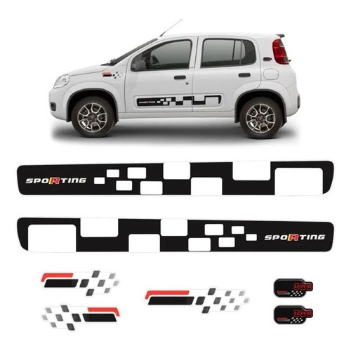 Adesivo Uno Sporting Kit Faixa Lateral E Traseira em Oferta na Shopee