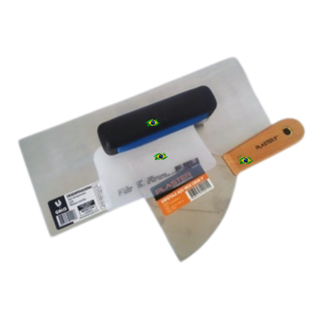 Kit Desempenadeira Galo 112/00 P Massa + Espátula Inox 12,5