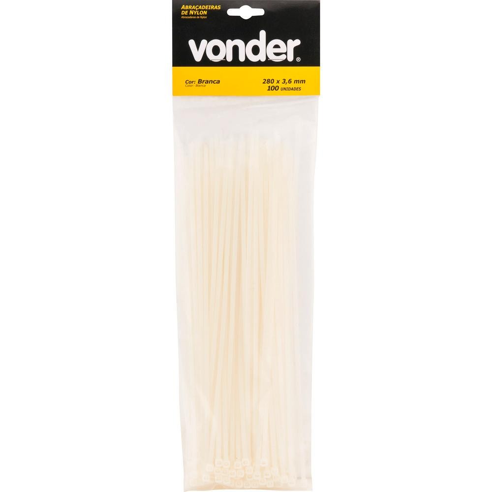 Abraçadeira de nylon 200x4,8mm branca com 20 peças - Vonder em Oferta na Shopee