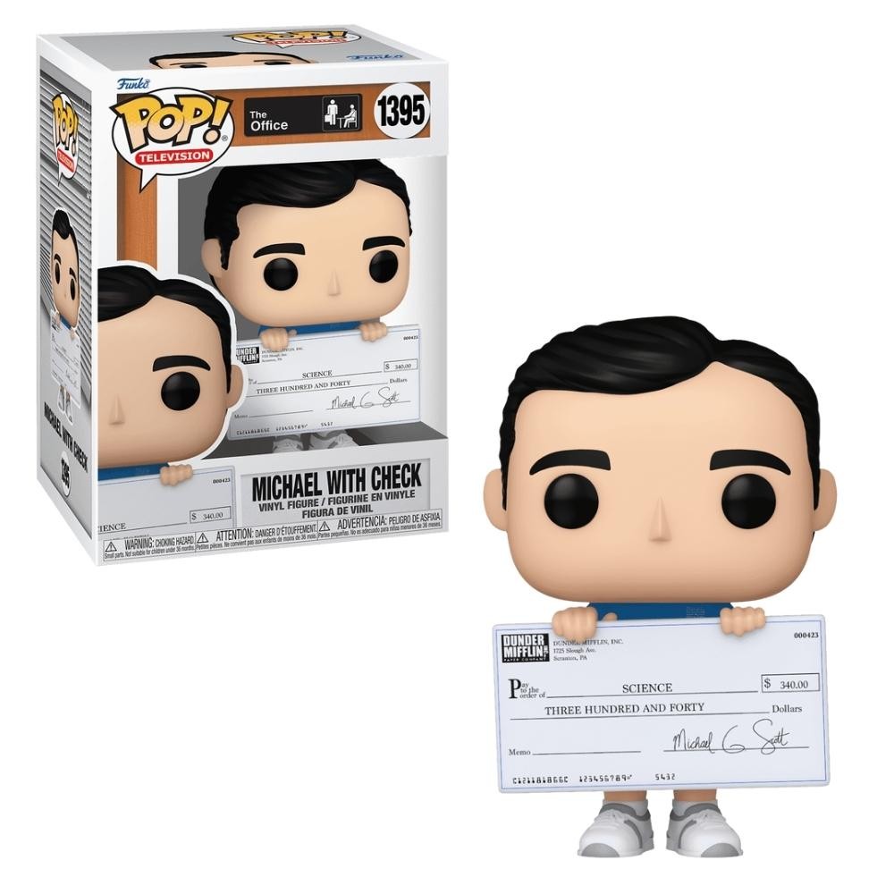 Boneco Funko Pop! The Office- Michael com Cheque em Oferta na Shopee