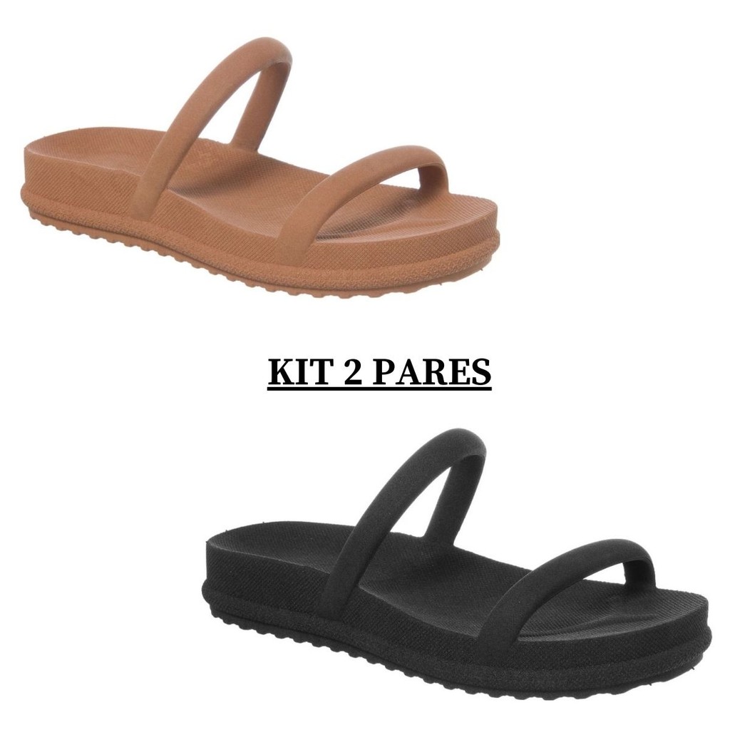 Kit 2 Pares Papete Feminina Injetada Conforto e Macio Mulheres Estilosas em Oferta na Shopee