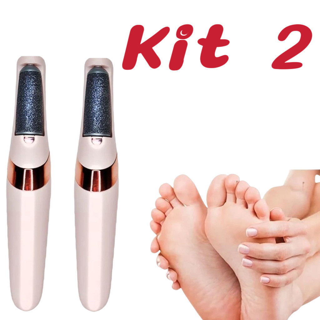 Kit 2 Máquina Elétrica Pedicure Removedor De Calos Esfoliador Portátil Para Pés Recarregável