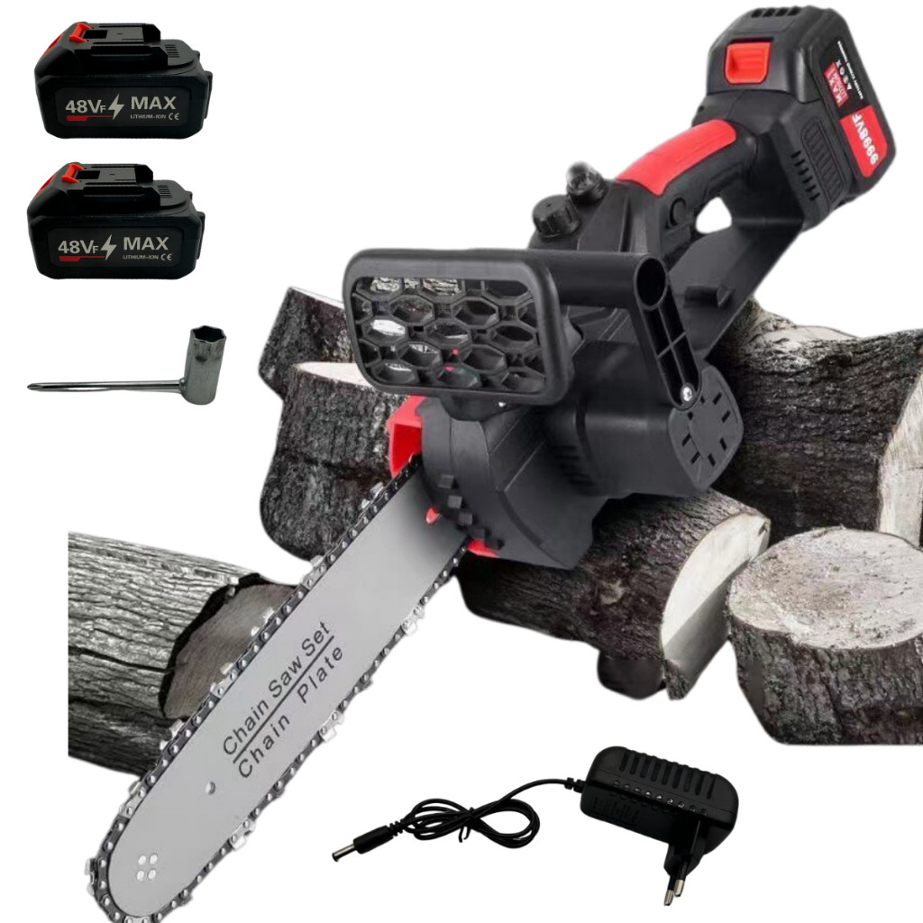 Moto Serra Elétrica 1200W 12 Polegadas Com Duas Baterias 48V completa super forte
