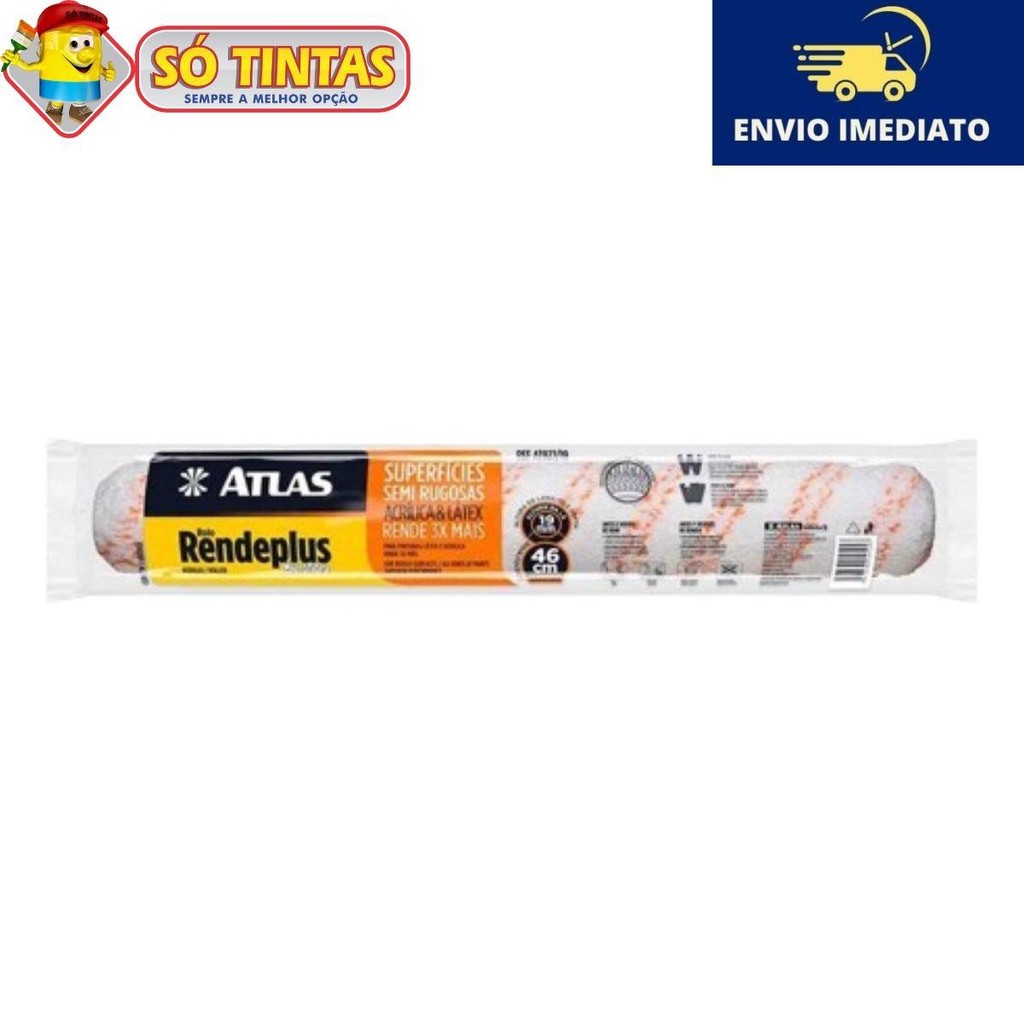 Rolo de Pintura Rende Plus Atlas Multiuso 927/19 23cm Alta Capacidade de Absorção em Oferta na Shopee
