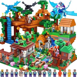 1.000 pçs DIY bloco de construção brinquedos educativos presentes das crianças órgão caverna aldeia Steve árvore casa Un em Oferta na Shopee