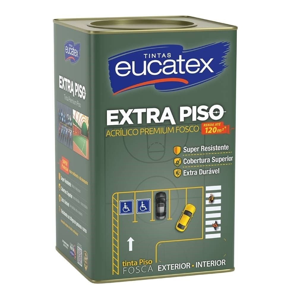 Tinta para Piso Eucatex Extra Piso Acrílico Premium Preto Fosco 18L - Home & Living