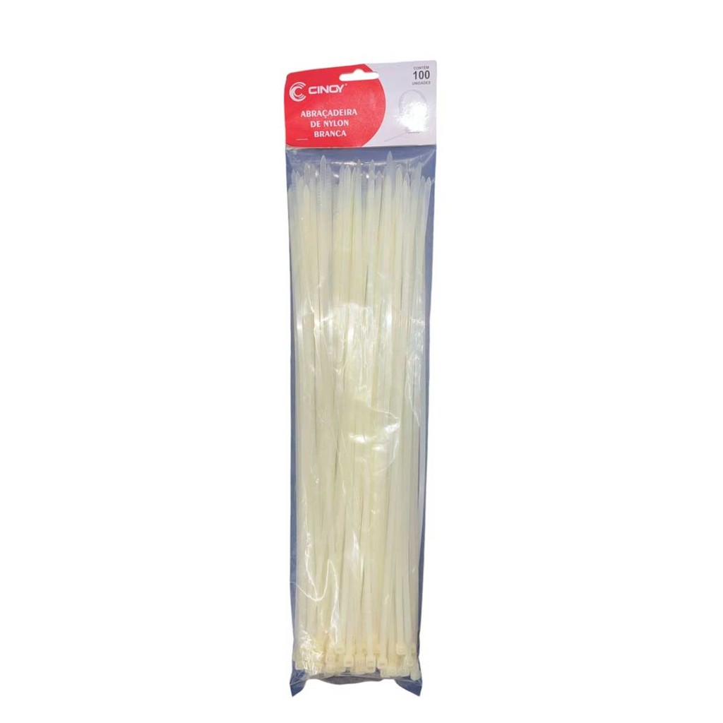 Abraçadeira de Nylon BRANCA (Enforca Gato) 40X3.6 cm - 100 Unid