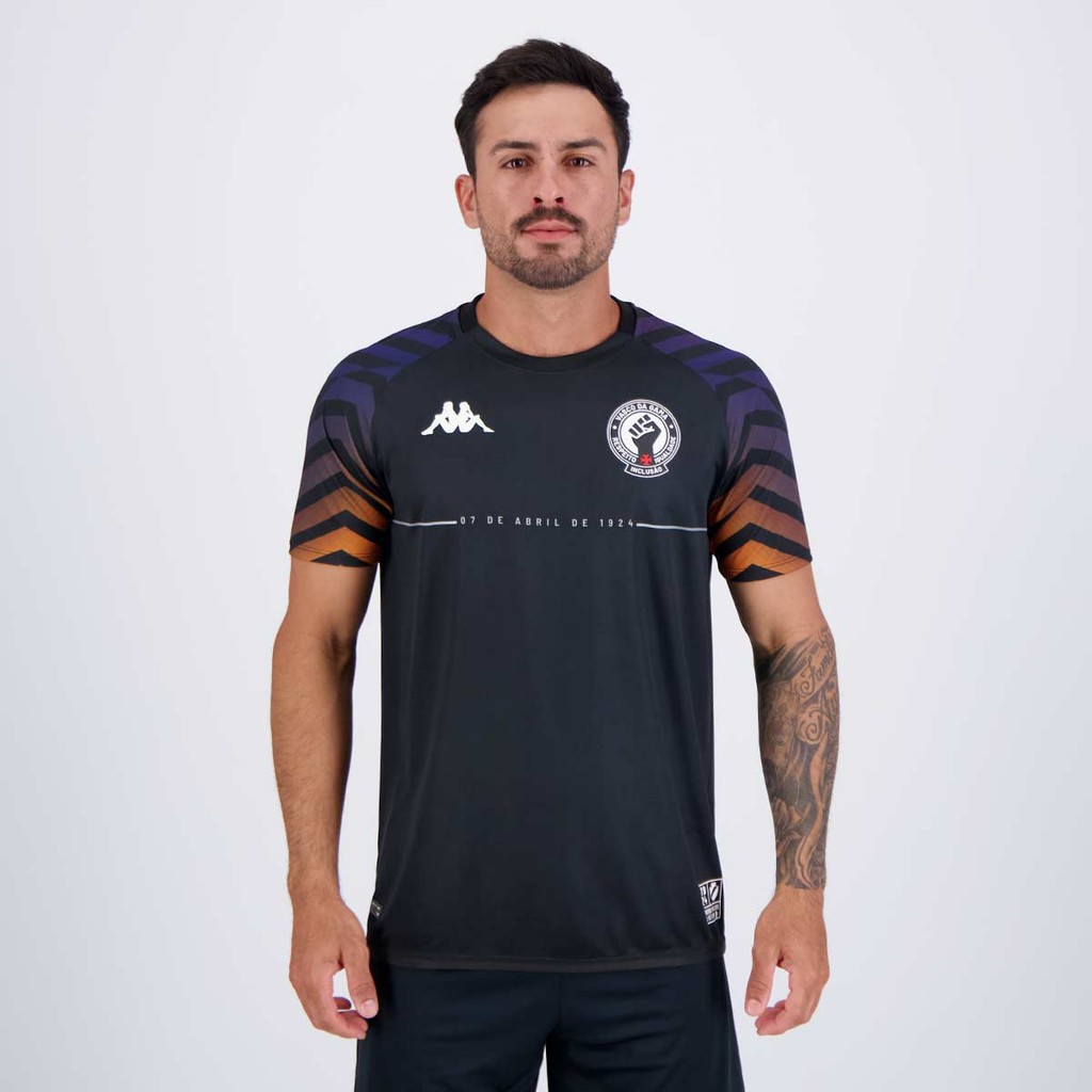 Camisa Kappa Vasco Aquecimento 2024 Preta - Sports & Outdoors