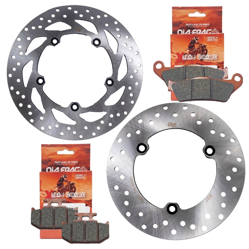 Discos de Freio Fz15 150 Abs 2023 2024 + Pastilhas Diafrag Trail Cerâmica em Oferta na Shopee