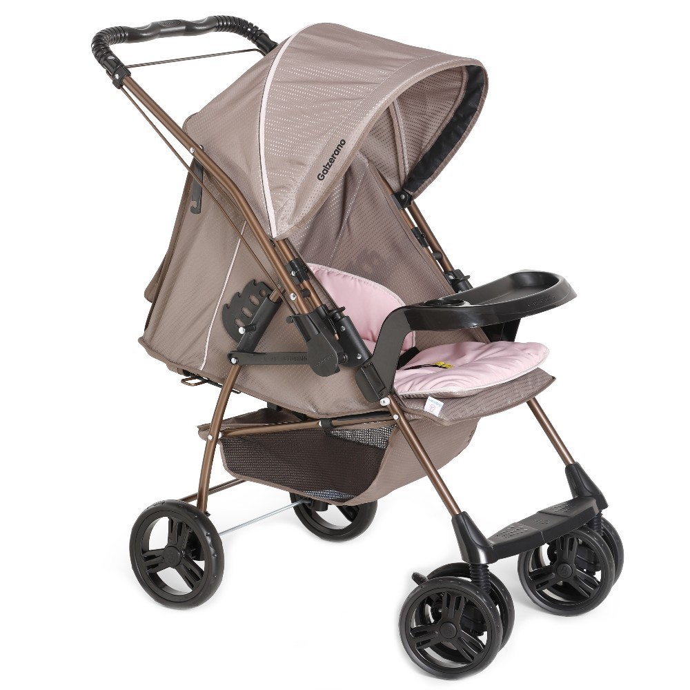 Carrinho de Bebê Passeio Alça Reversível Milano Rosa Galzerano