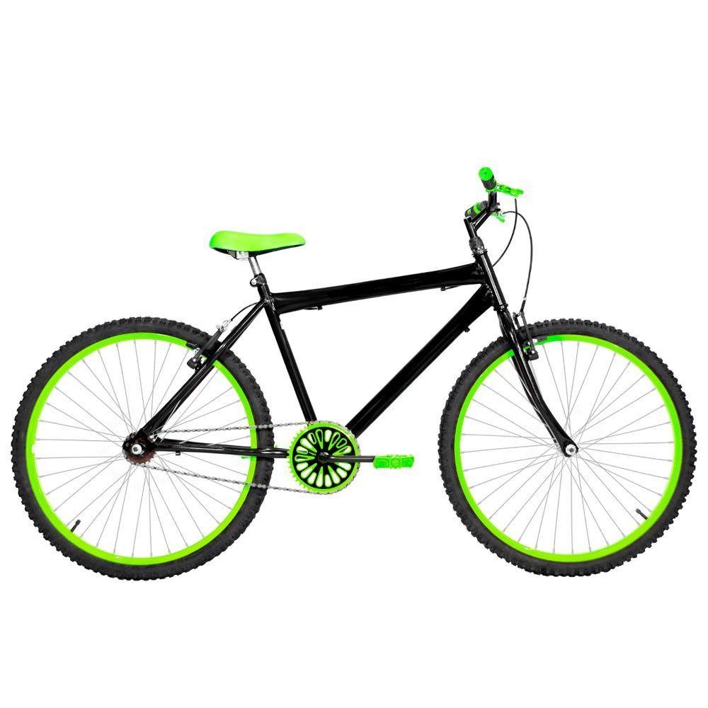 Bicicleta Masculina Aro 26 Mtb Alumínio Colorido Cor Preta E Verde - Sports & Outdoors