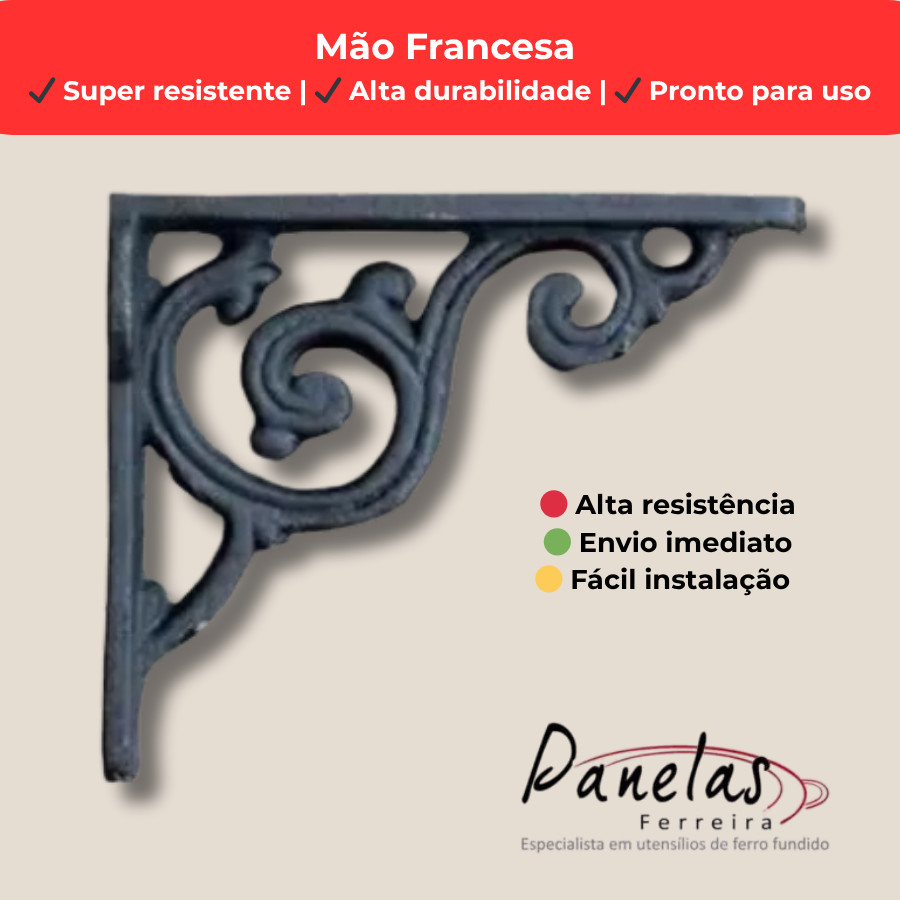 Mão Francesa De Ferro 12x15 Suporte Para Prateleira Resistente Resistente Suporte Decorativo Cantoneira