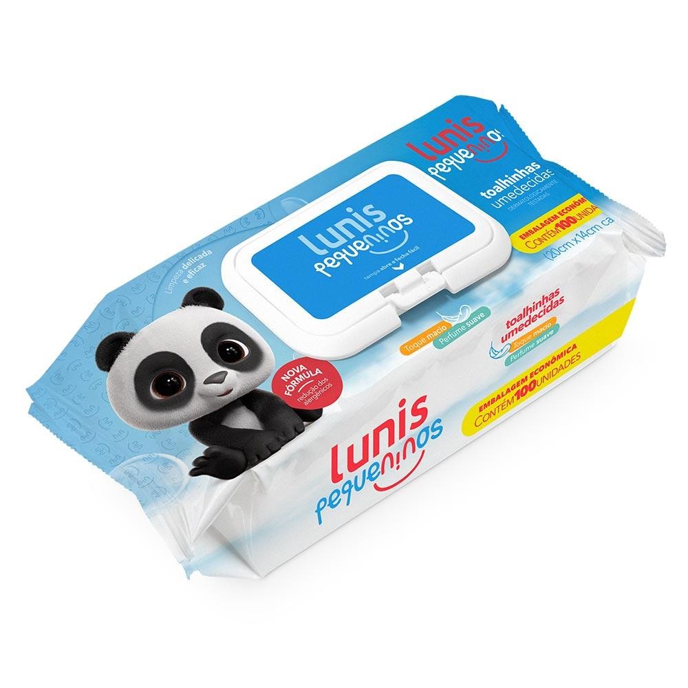 Toalhinhas Umedecidas Lunis Pequeninos C/100Un em Oferta na Shopee