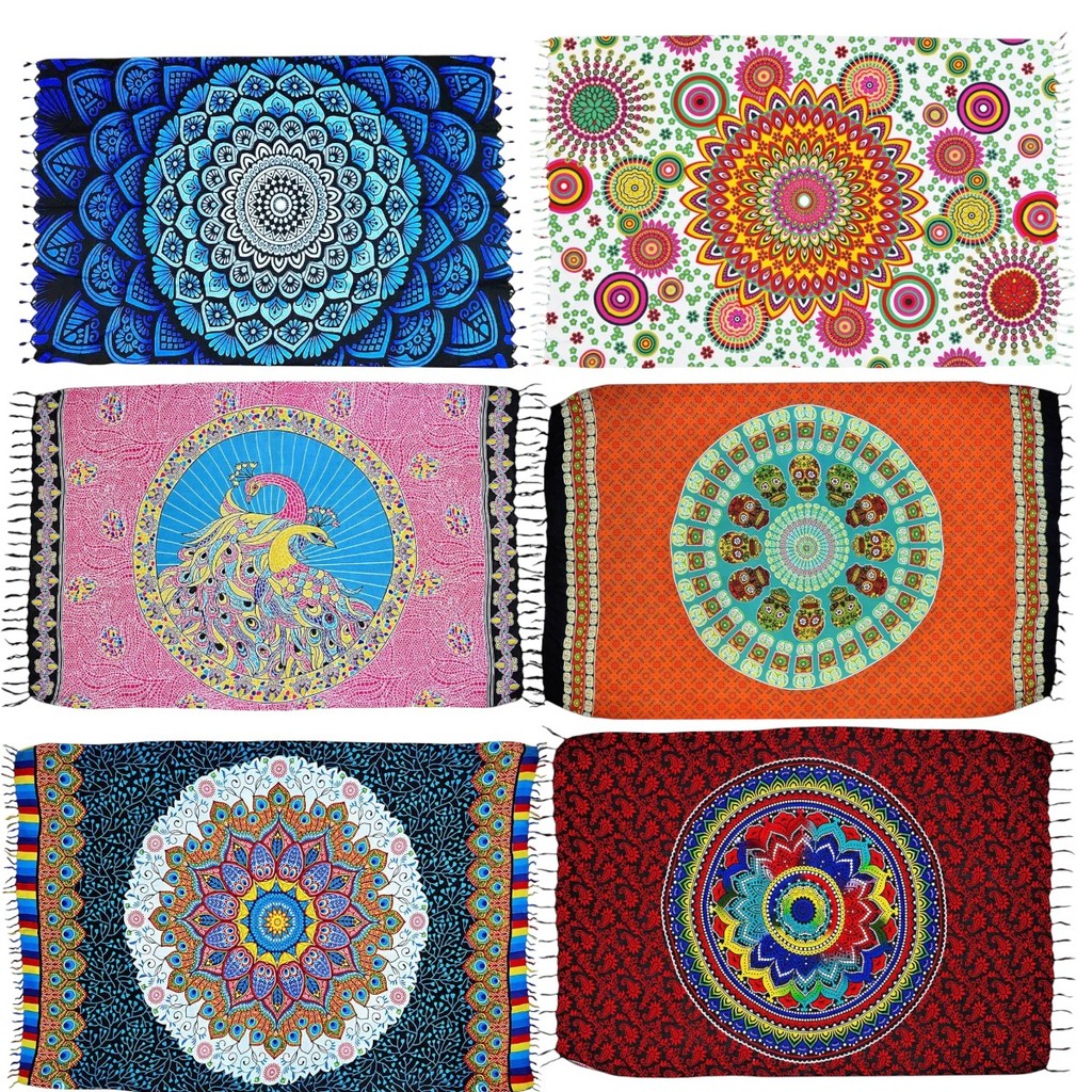 Canga De Praia Indiana Mandalas Olho Grego em Poliéster Diversas Estampas - Escolha a Sua!