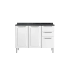 Balcão Cozinhas Itatiaia Tarsila - 3 Portas e 2 Gavetas - Branco