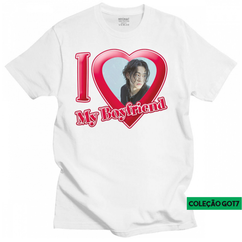 Camiseta Unissex I Love My Boyfriend Got7 Jay B K pop Coleção Got7