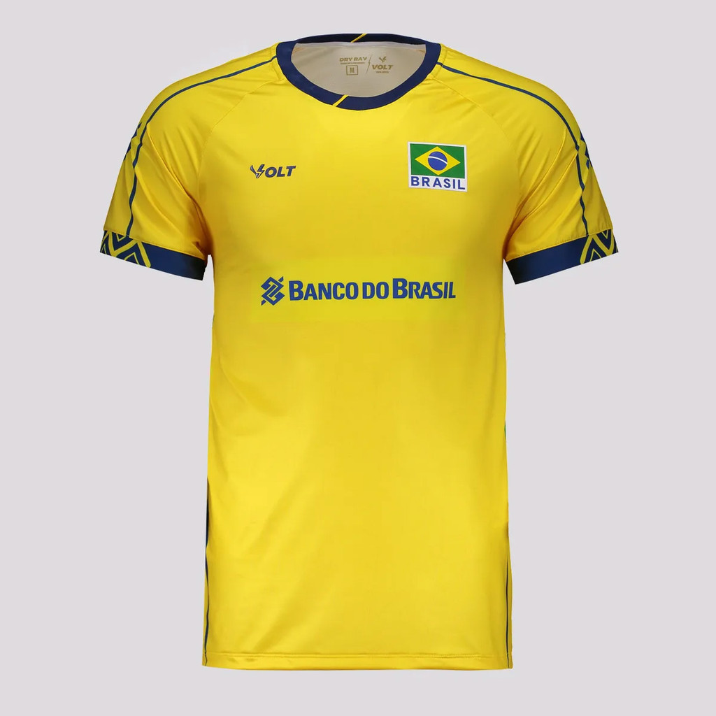 Camisa Volt Brasil Vôlei CBV 2025 Infantil Amarela