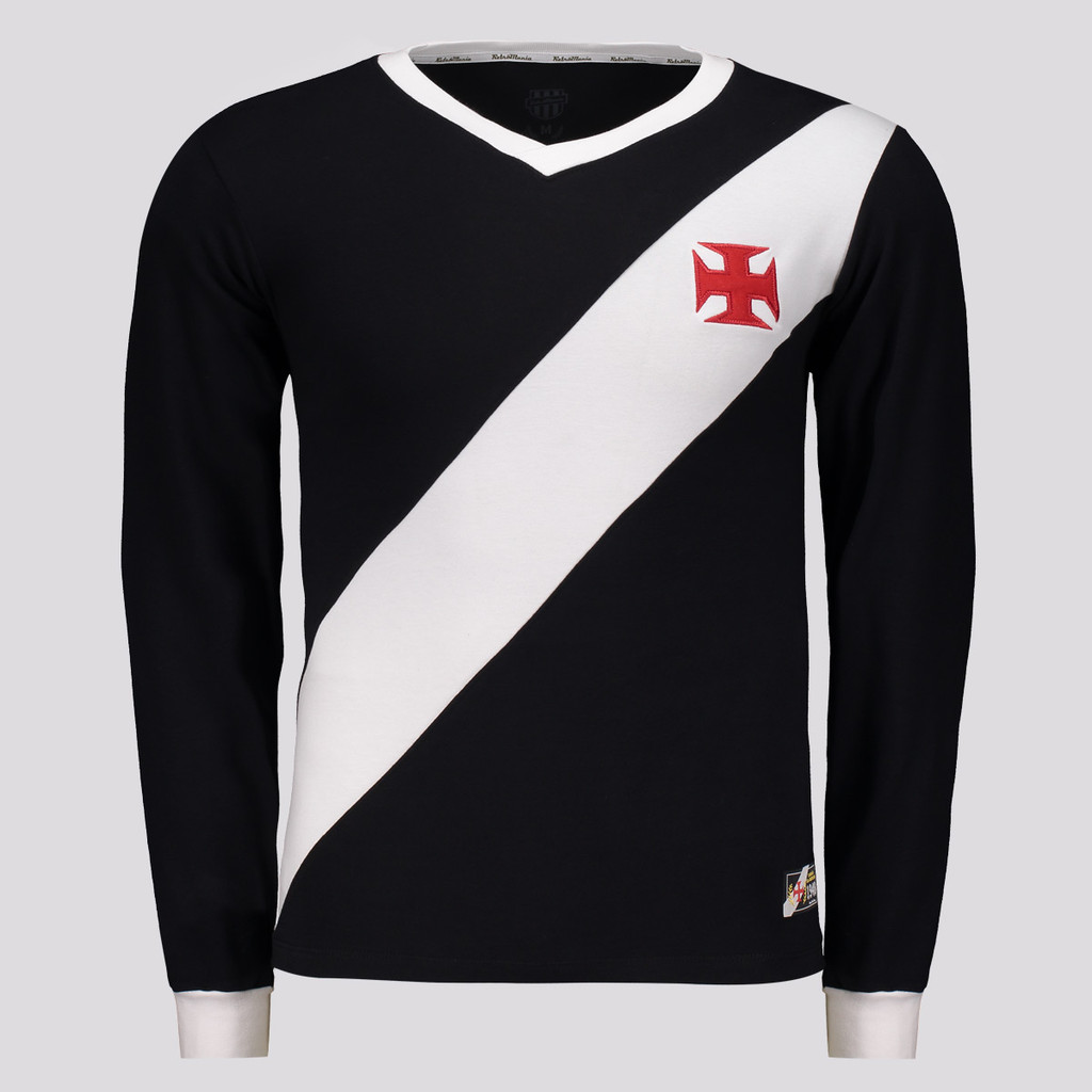 Camisa Manga Longa Vasco Retrô 1948 Preta em Oferta na Shopee