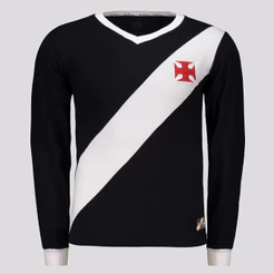 Camisa Manga Longa Vasco Retrô 1948 Preta