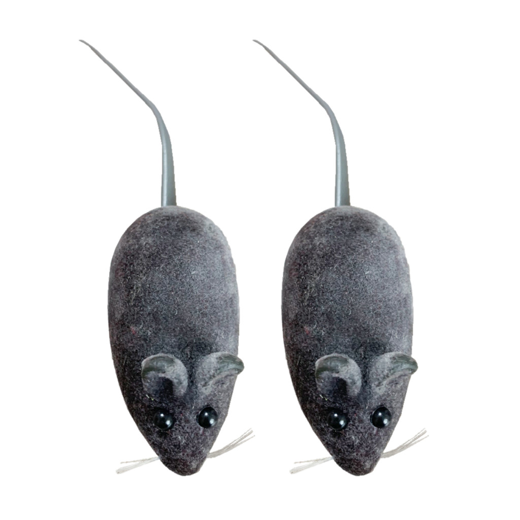 Brinquedo Ratinho para Gatos com Apito Cinza Kit 2 Unidades Savana Pet
