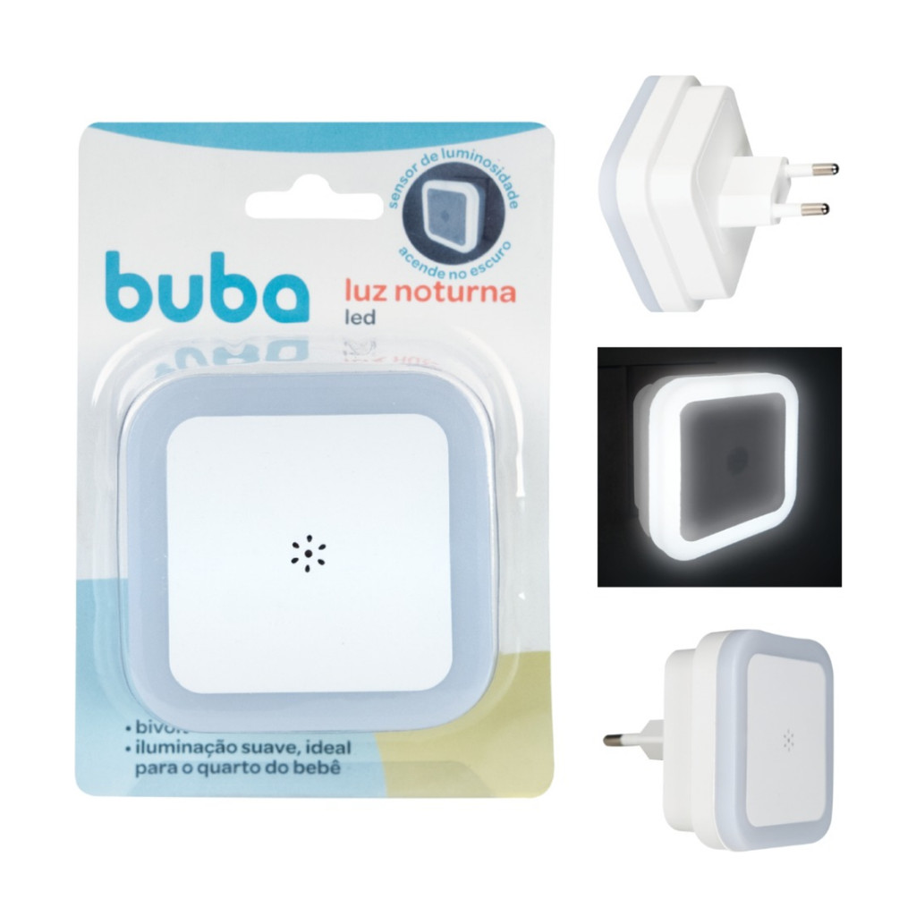 Luminária luz noturna led com sensor de luminosidade Buba