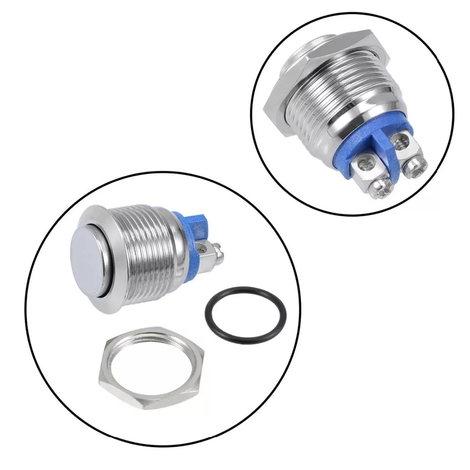 Botão Pulso Inox 16mm Prova Dagua Tipo Buzina Até 250v IP67
