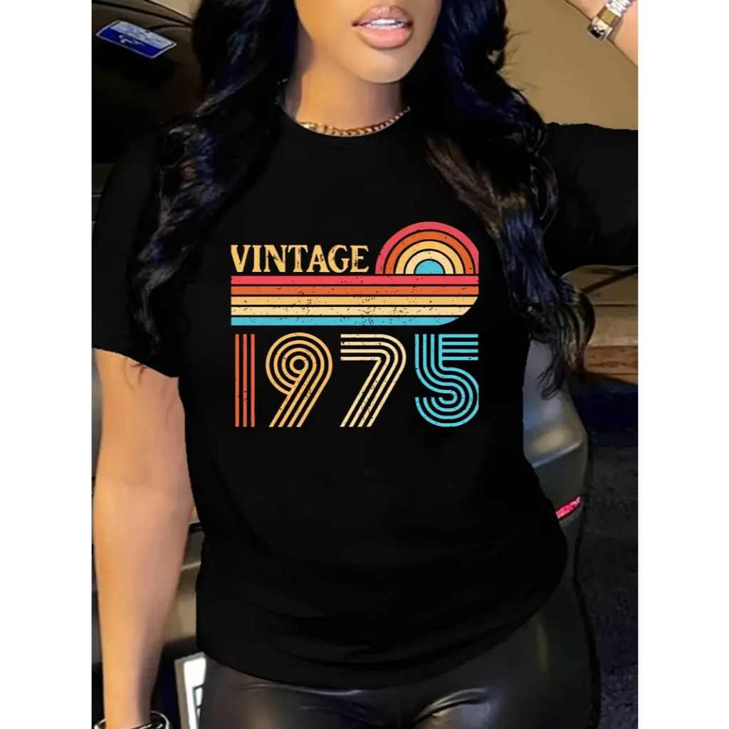 Camiseta Premium em Algodão Puro Camiseta unissex algodão retrô 1975 Lançamento 100% Algodao cropped verão
