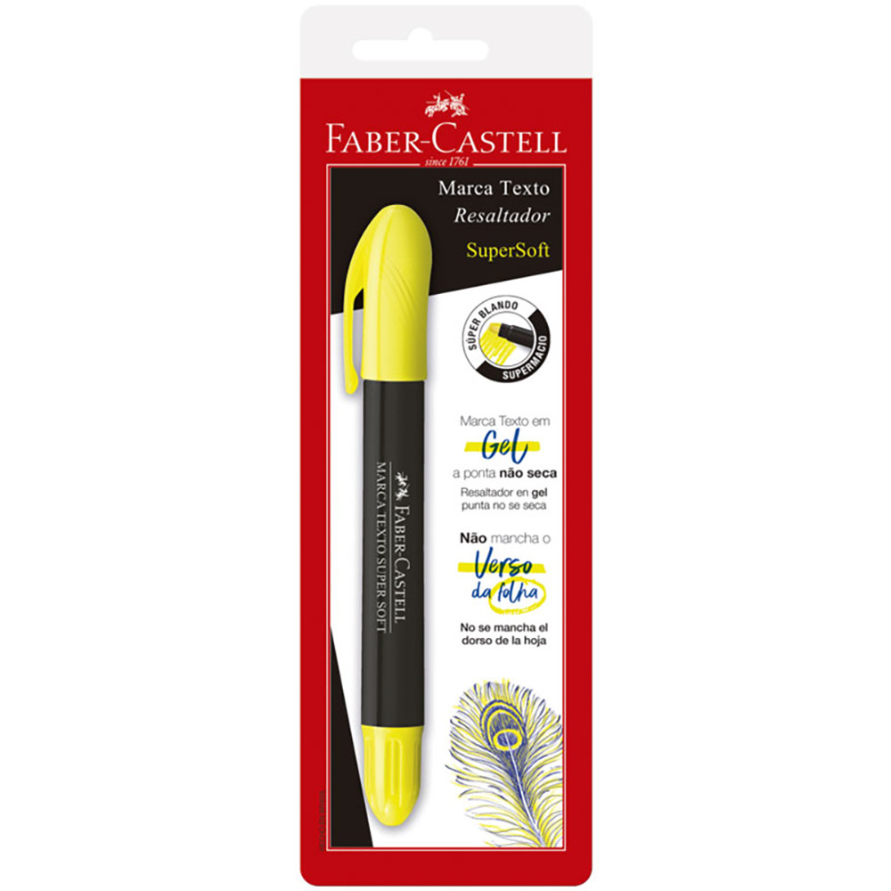 Pincel marca texto gel Supersoft Amarelo SM/1557 com 1 unidade Faber-Castell em Oferta na Shopee