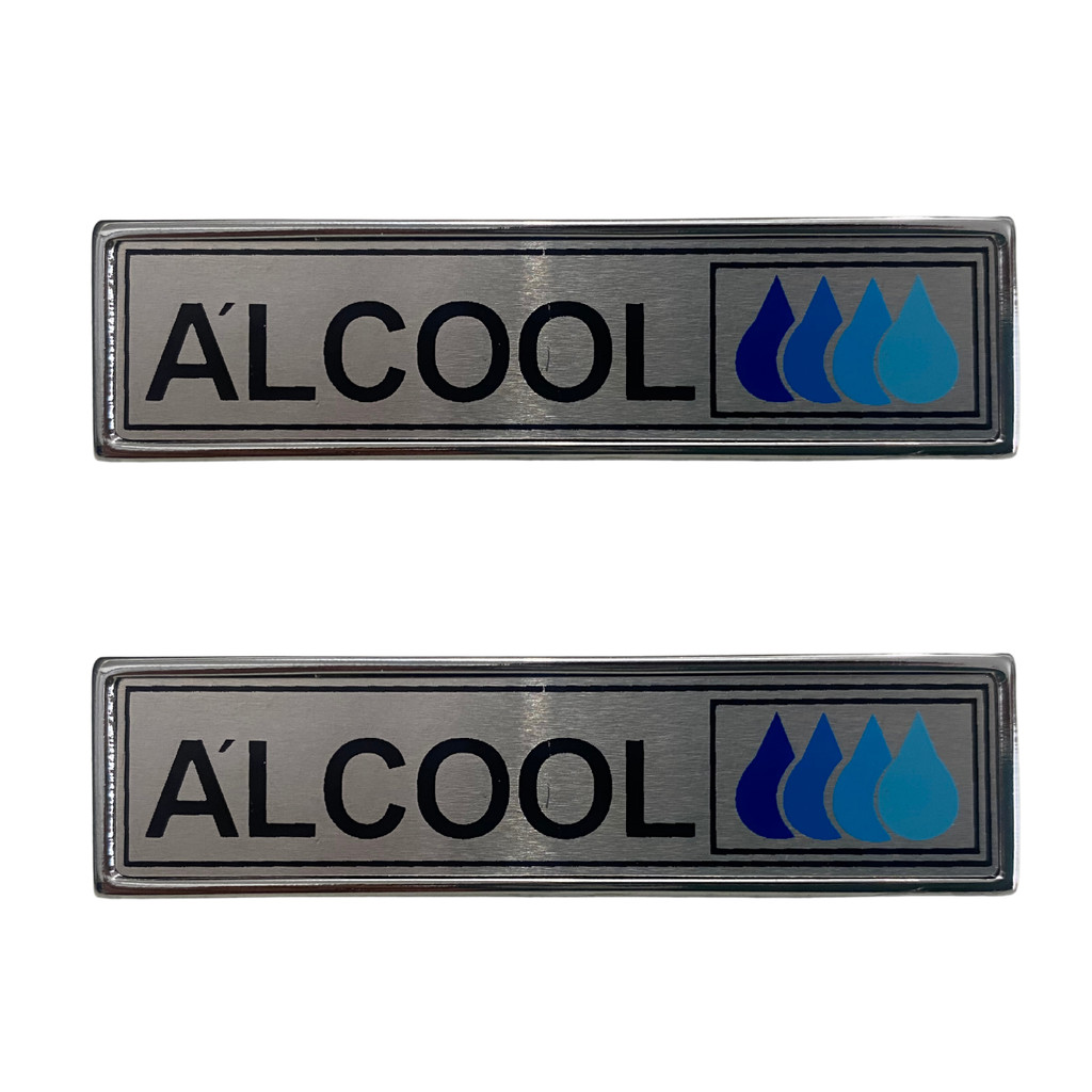 PAR EMBLEMA PLAQUETA ALCOOL FORD CORCEL MAVERICK F75 - PREMIUM