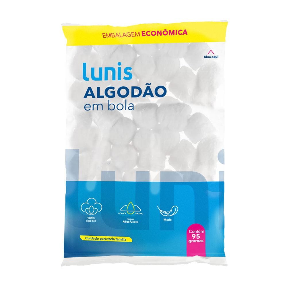 Algodão em Bolas Lunis 95g – Super Absorvente e 100% Algodão em Oferta na Shopee