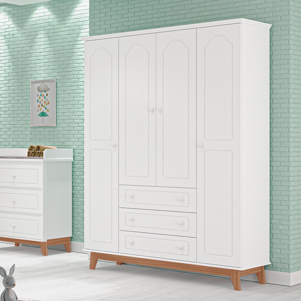 Guarda Roupas Infantil Tuboarte Henry 4 portas e 3 gavetas 100% em MDF em Oferta na Shopee