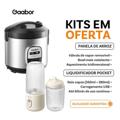 [Venda em conjunto] Gaabor 1L Rice Cooker RC20M + Espremedor de frutas portátil USB de bolso 350 ml + 280 ml FP03T