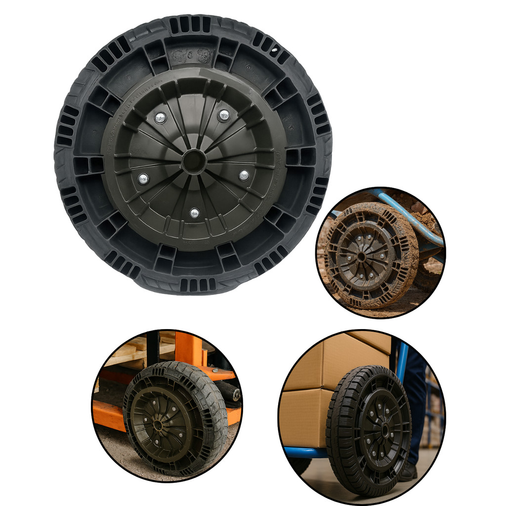 Roda Aro 35 Cm Para Carrinho De Mão Pneu Maciço Não Fura Top