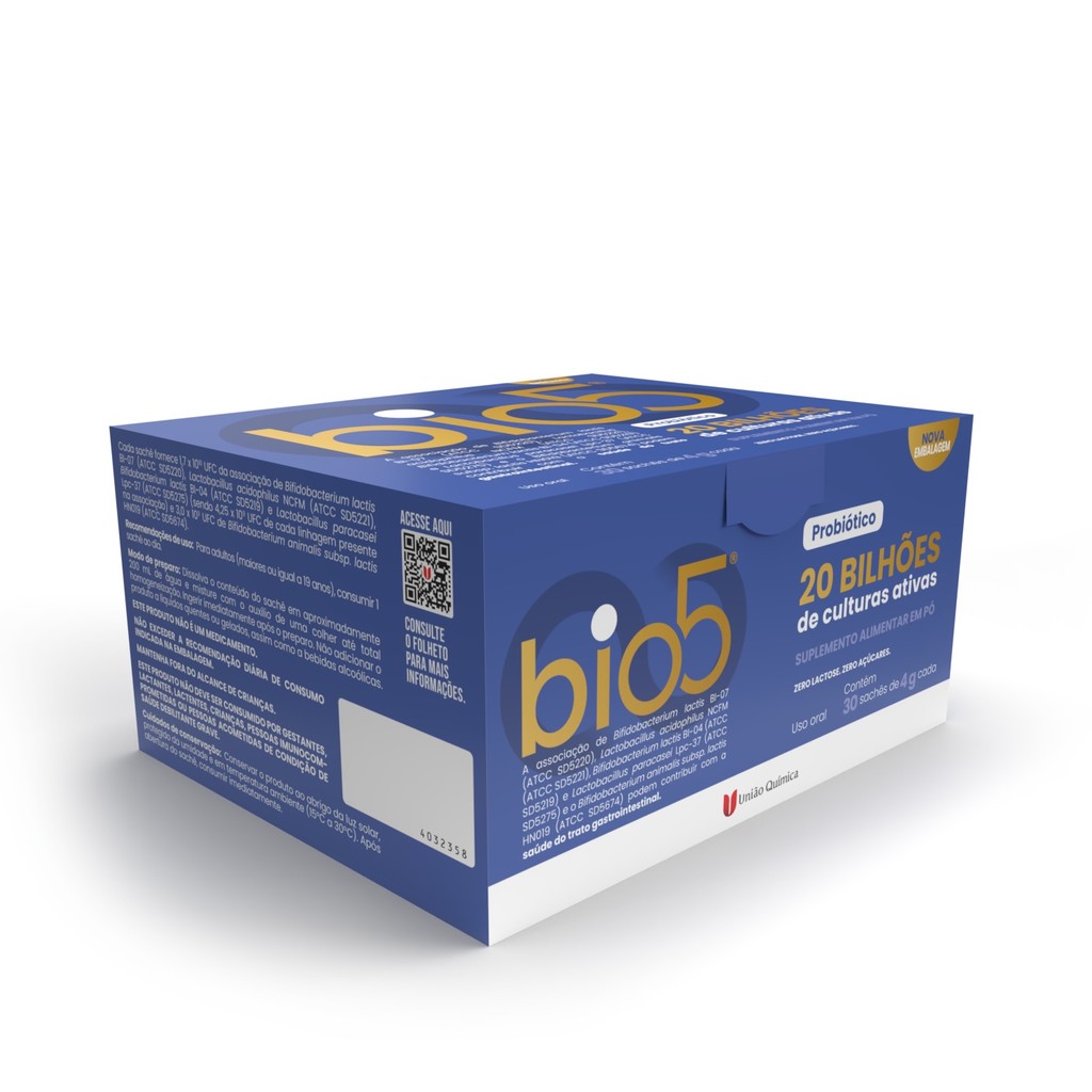 Bio 5 Probiótico Feminino 30 Sachês + 20 Sachês Grátis | Saúde Intestinal e Vaginal | 5 Cepas Ativas