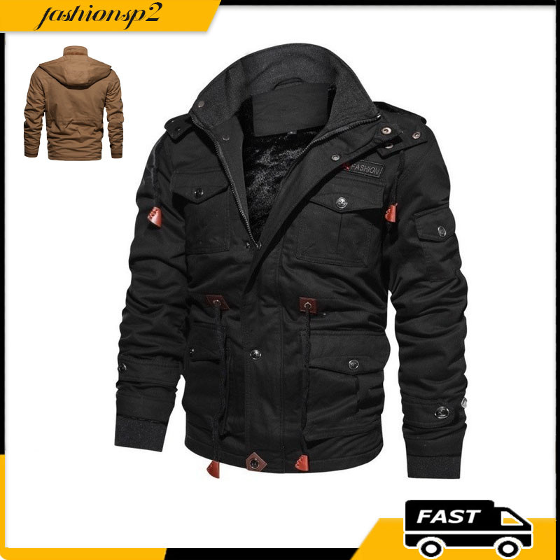 Casaco Masculino Com Capuz Outono Inverno Jaqueta Grosso