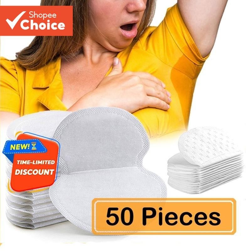 50 peças remendo absorvente de suor nas axilas toalha absorvente de suor descartável Anti-transpirante remendo de roupas
