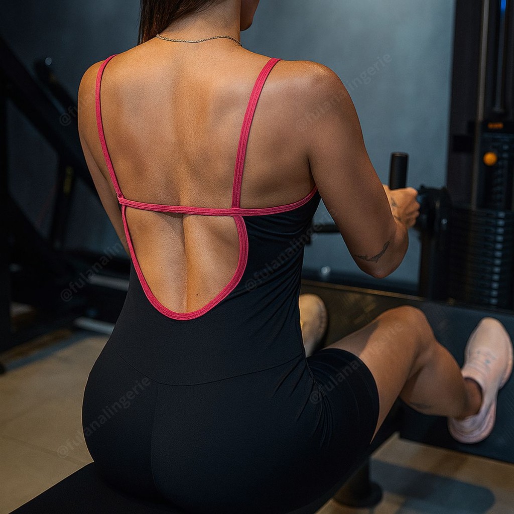 Macaquinho Básico Fitness Academia Detalhe Alcinha Zero Transparência - Virginia/Bru