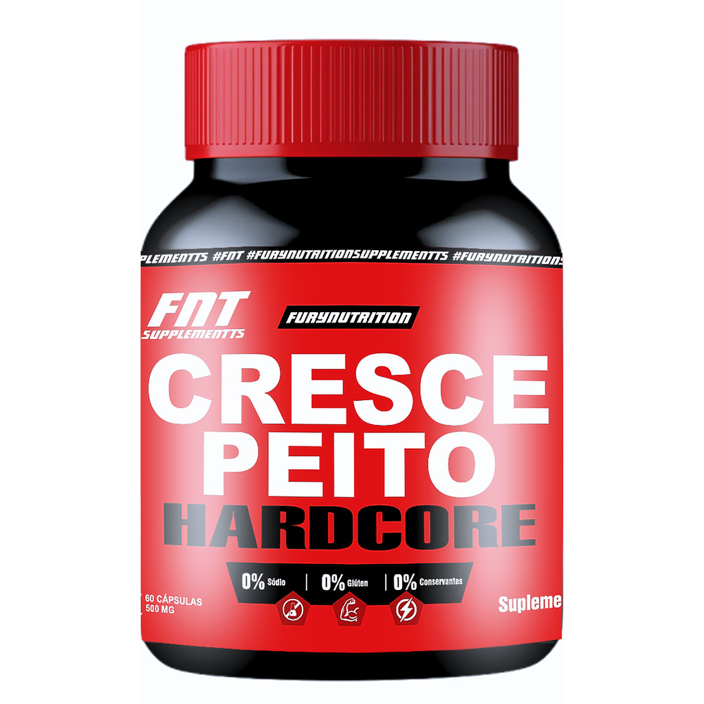 Cresce Peito Hardcore 500mg 60 Cáps FuryNutrition
