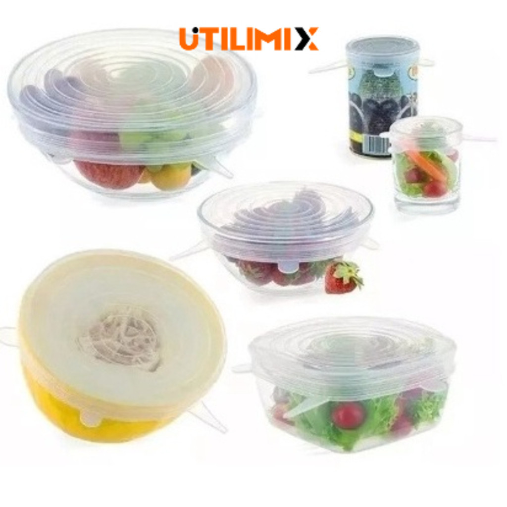 Tampa De Silicone Flexivel Reutilizavel Kit 6 Unidades Oferta em Oferta na Shopee