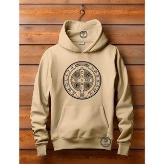 Moletom unissex Canguru Linha Premium Medalha de São Bento Blusa Feminina Com bolso e capuz  Estampa Moda Cristã em Oferta na Shopee
