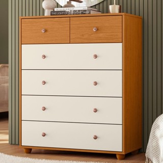 Cômoda para Quarto 6 Gavetas Vittoria Cinamomo/Off White em Oferta na Shopee