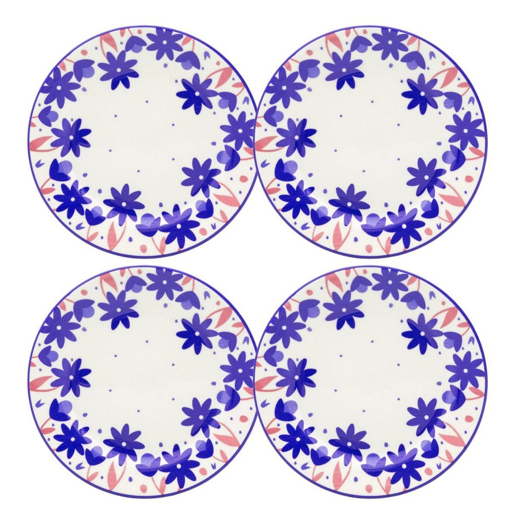 Jogo de 4 Pratos Sobremesa 18 Cm Donna Sossego em Oferta na Shopee