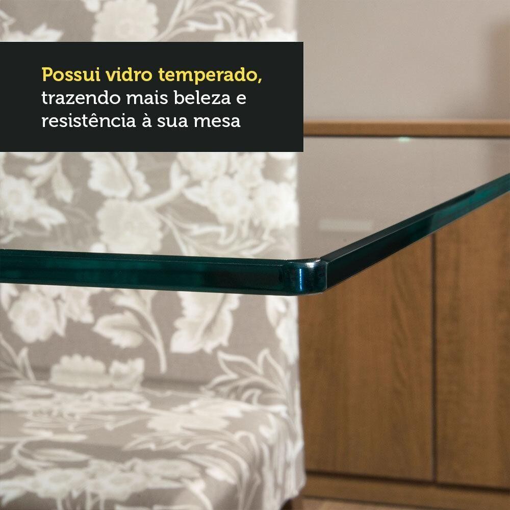 Detalhes do Conjunto Mesa Tampo De Vidro 6 Cadeiras