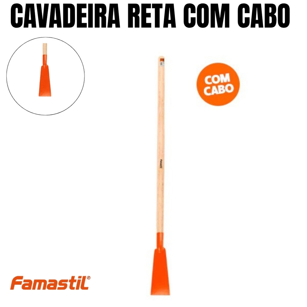 Cavadeira reta com cabo 1,20 Famastil em Oferta na Shopee