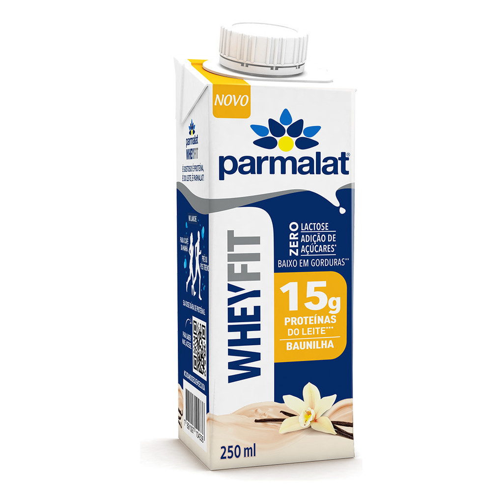 Bebida Láctea UHT Baunilha Zero Lactose Parmalat Whey Fit 250ml
