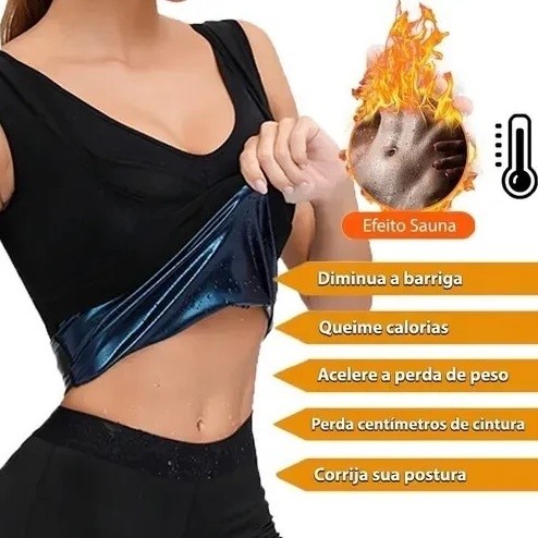 Camiseta Redutora Feminina Térmica Shaper Regata Neoprene SWEAT SHAPER