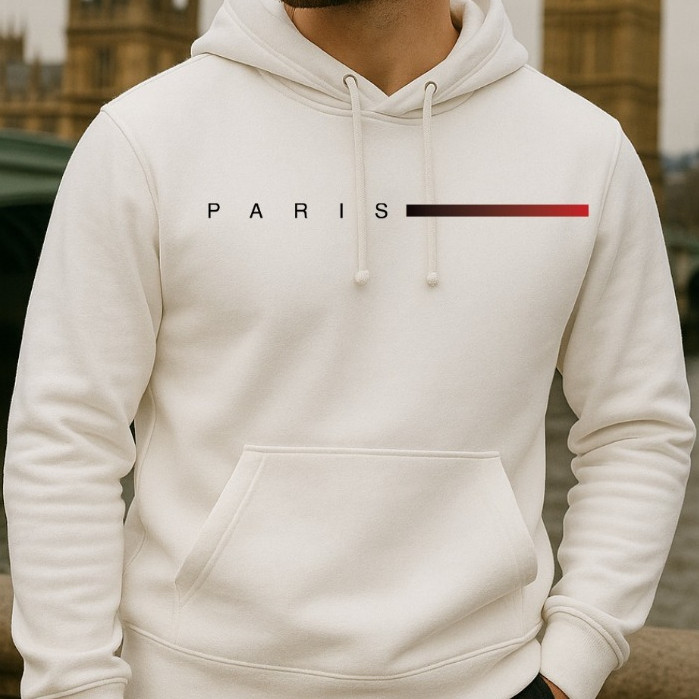 Blusa Frio Casaco Canguru PREMIUM Algodão Estampado Paris ADULTO Tecido Qualidade Bolso Confortavel